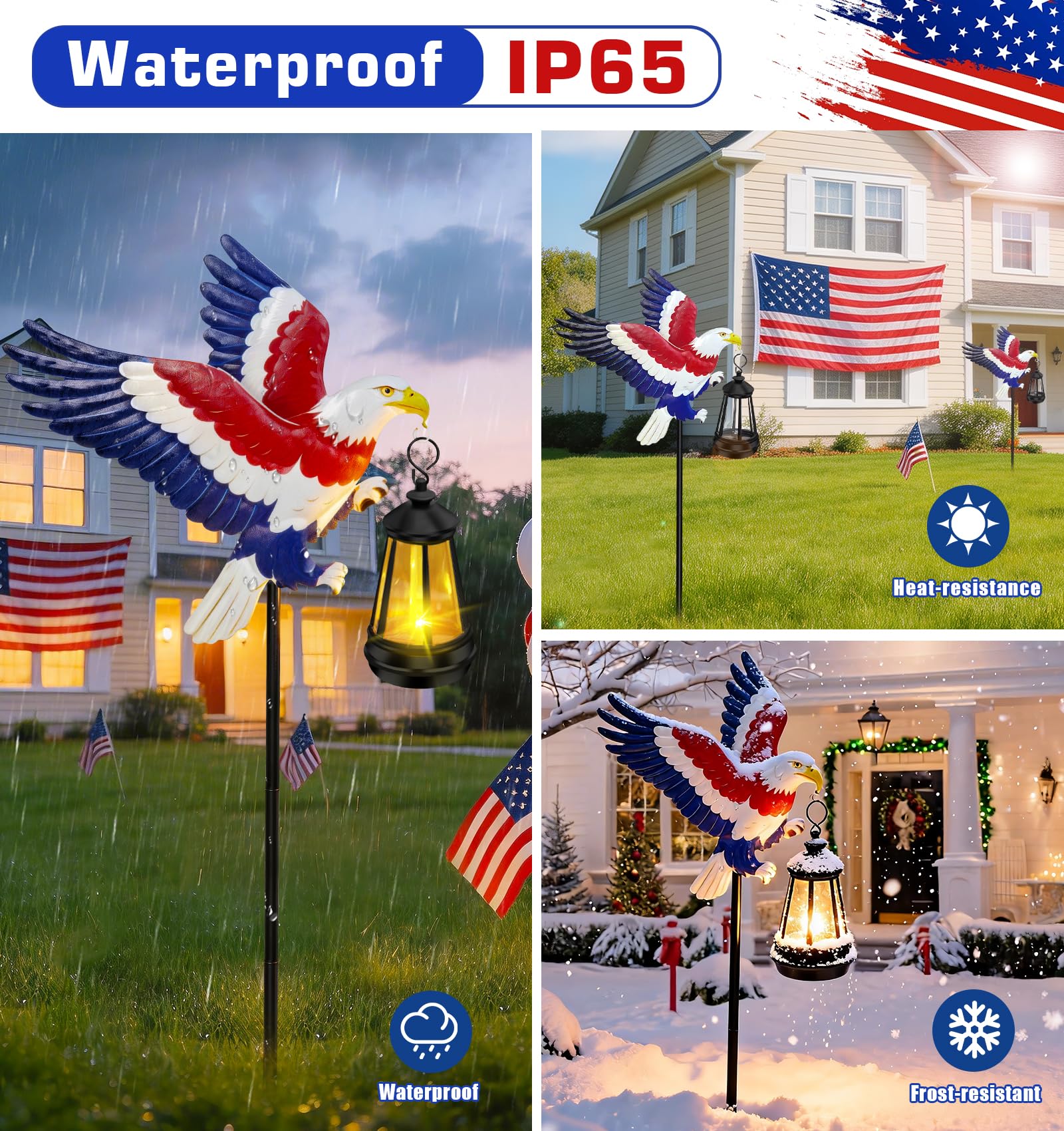 Amazon.com : Solar Garden Lights Eagle Decor, Patriotic Stake with
